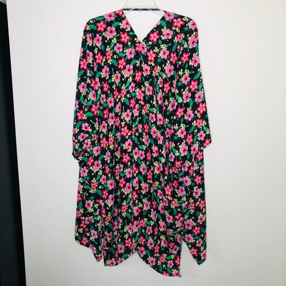 AGNES & DORA | Hawaiian Floral Kimono Robe Swim Coverup Pink XS/S - Picture 4 of 6